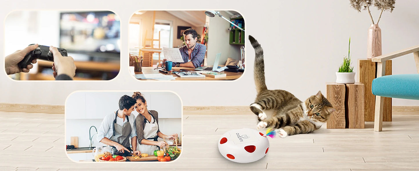 Mystery Paw Electric Interactive Feather Cat Toy - Endless Fun for Indoor Cats
