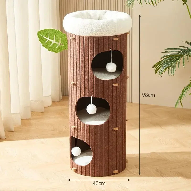 Mystery Paw Multi-layer Felt Cat Tree House & Scratcher