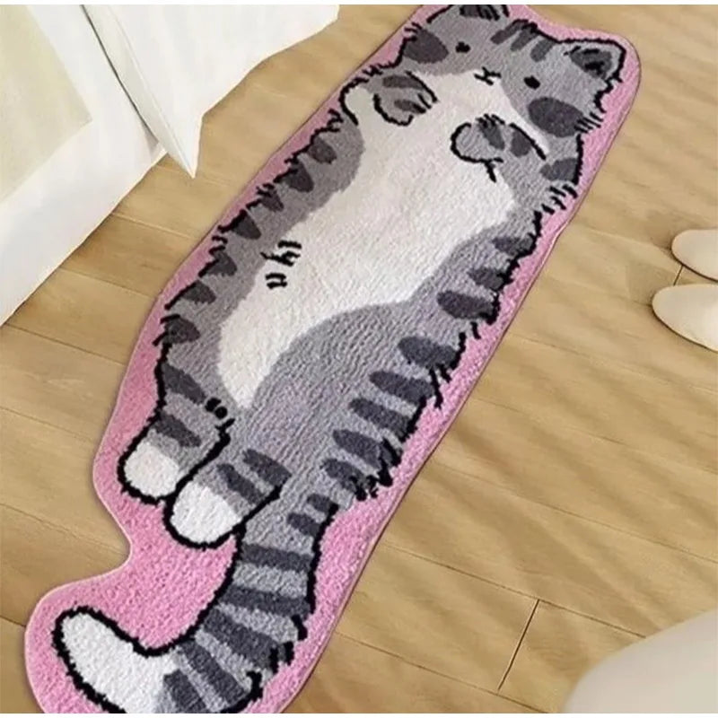 Mystery Paw Cartoon Cat-Shaped Bed Rug