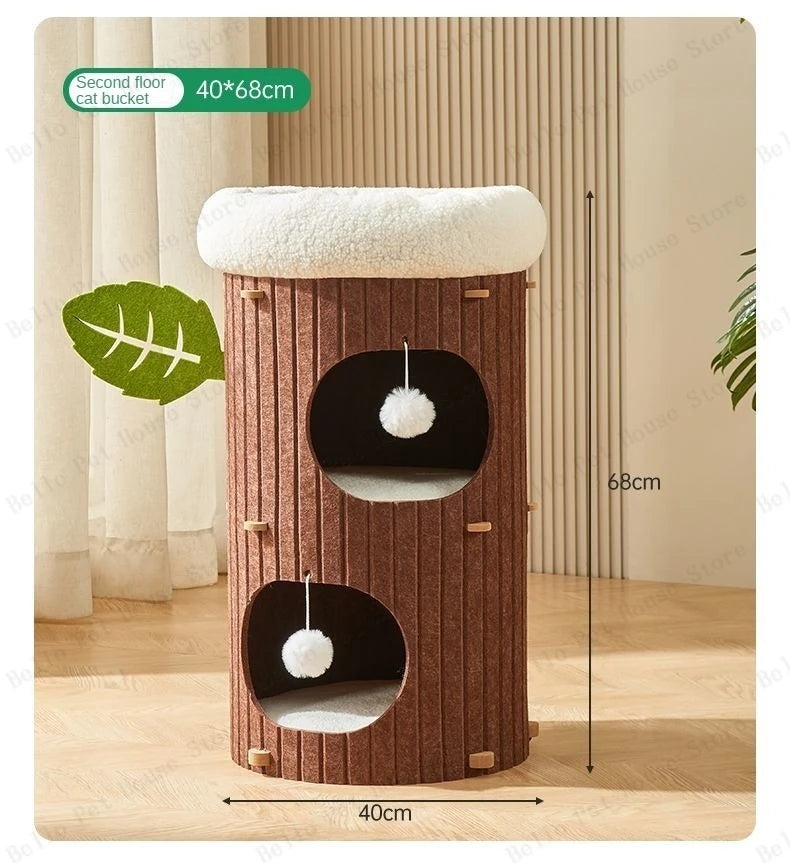 Mystery Paw Multi-layer Felt Cat Tree House & Scratcher