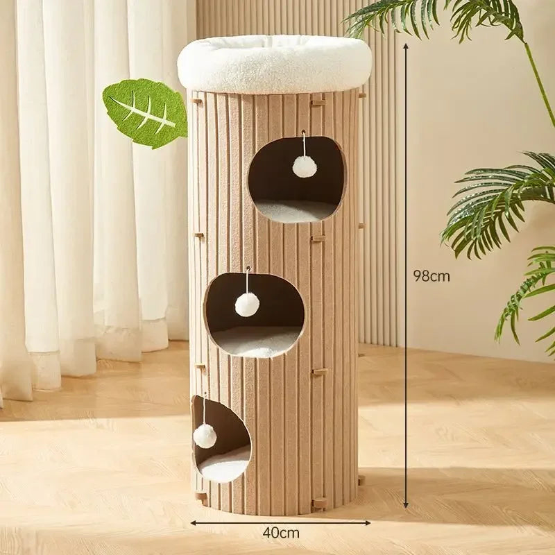 Mystery Paw Multi-layer Felt Cat Tree House & Scratcher