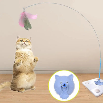 Mystery Paw Suction Cup Feather Teaser Wand - Endless Fun for Your Feline!