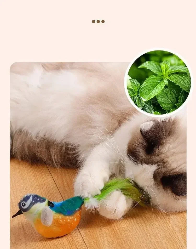 Mystery Paw Bird Chirping Toy for Cats & Dogs - Interactive Fun with Catnip