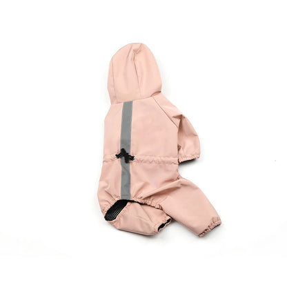 Mystery Paw Four-Legged Waterproof Dog Raincoat for Spring and Summer