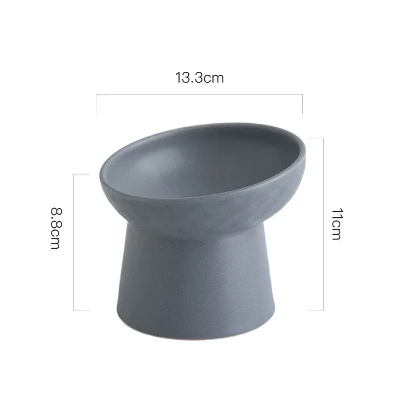 Nordic Style Elevated Ceramic Pet Bowls for Cats & Dogs