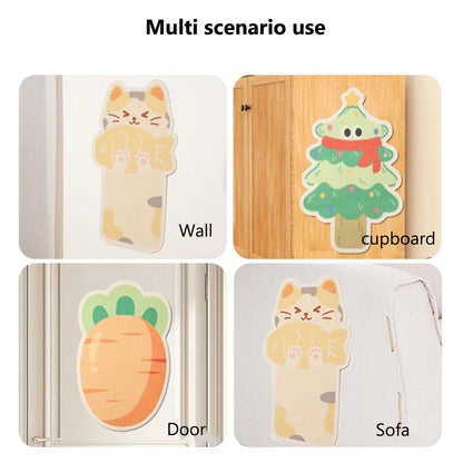 Mystery Paw Vertical Wall Sticker Cat Scratch Board - Cartoon Christmas Tree Carrot Design