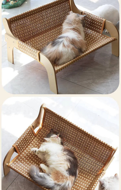 Mystery Paw Summer Cooling Rattan Cat Bed & Scratcher Lounge