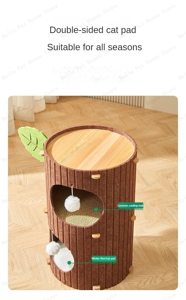 Mystery Paw Multi-layer Felt Cat Tree House & Scratcher