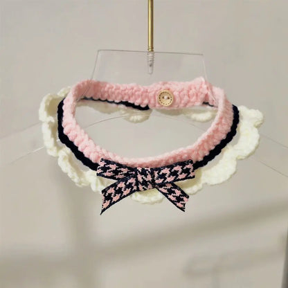 Hand-knitted Bow-knot Cat & Kitten Collar - Mystery Paw