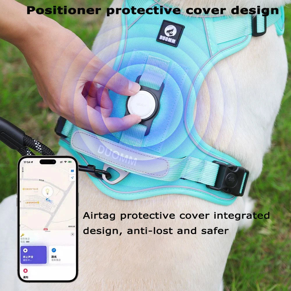 No Pull Adjustable Reflective Dog Harness with Airtag Holder - Mystery Paw