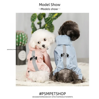Mystery Paw Four-Legged Waterproof Dog Raincoat for Spring and Summer