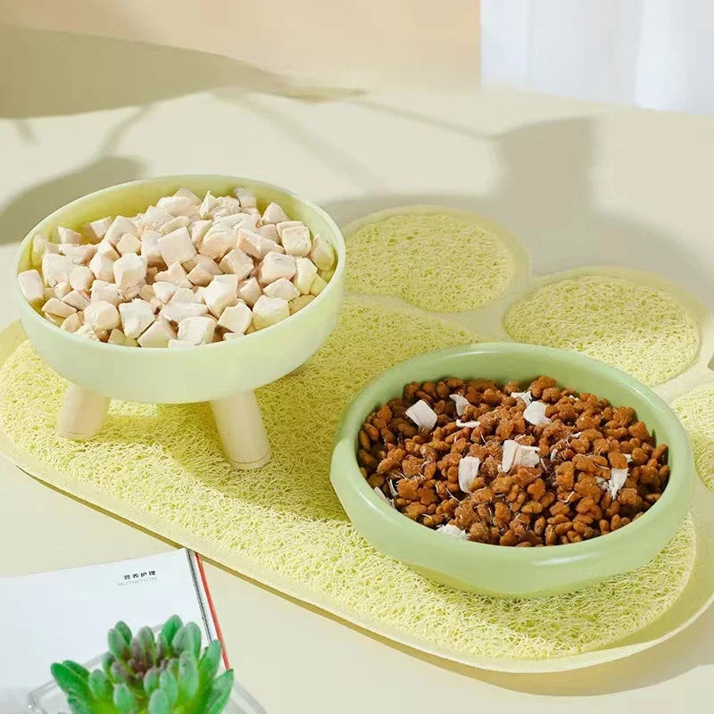 Colorful Tall Cat and Small Dog Feeding Bowl with Non-Slip Base