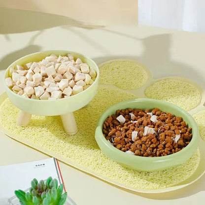 Colorful Tall Cat and Small Dog Feeding Bowl with Non-Slip Base