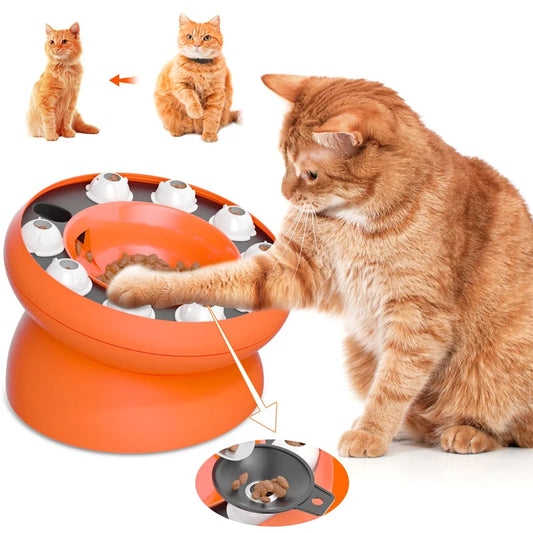 Interactive Cat Puzzle Feeder Bowl - Slow Down Mealtime Fun!