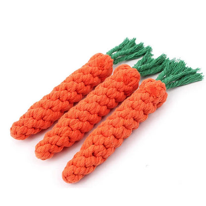 Mystery Paw Kawaii Carrot Rope Dog Chew Toy - Fun & Dental Care Combined!
