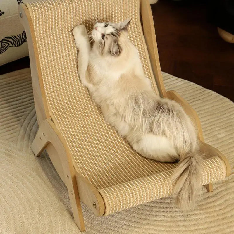 Mystery Paw Wooden Cat Scratcher Lounge Chair