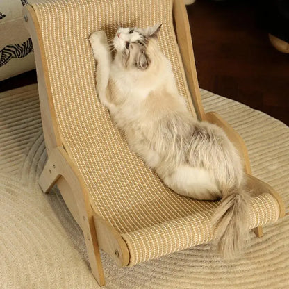 Mystery Paw Wooden Cat Scratcher Lounge Chair