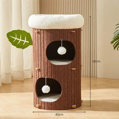 Mystery Paw Multi-layer Felt Cat Tree House & Scratcher