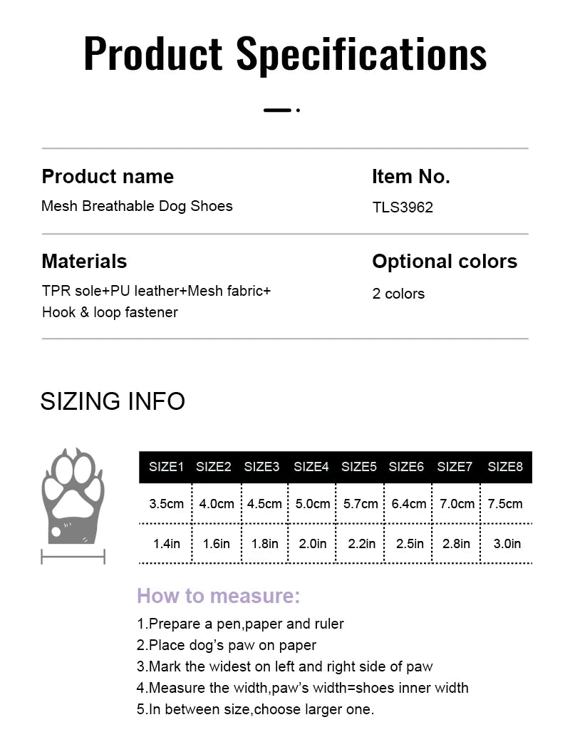 Truelove Breathable Dog Boots - Soft & Protective Outdoor Shoes