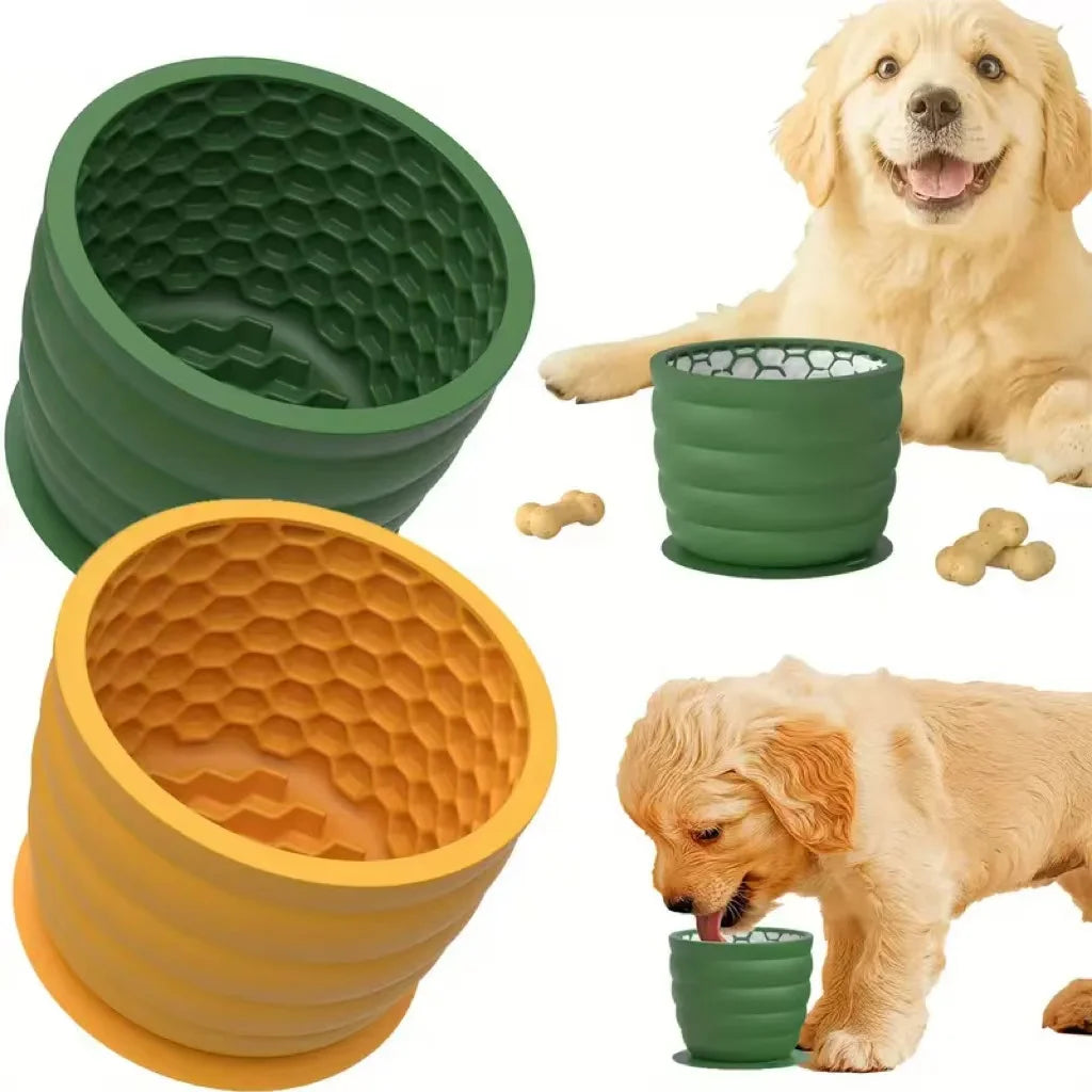 Silicone Slow Feeder Dog Bowl - Anti-Slip Design for Healthy Digestion