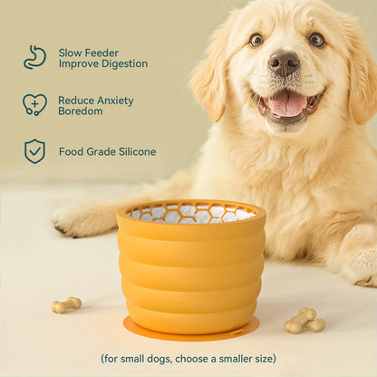 Silicone Slow Feeder Dog Bowl - Anti-Slip Design for Healthy Digestion