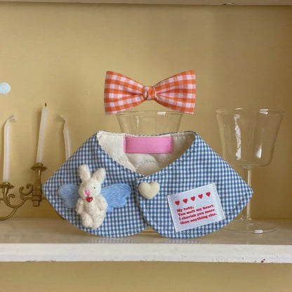 Mystery Paw Cute Plaid Rabbit Cape & Scarf for Small Dogs & Cats