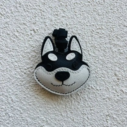 Charming Puppy-Themed Cowhide Key Chains & Backpack Charms