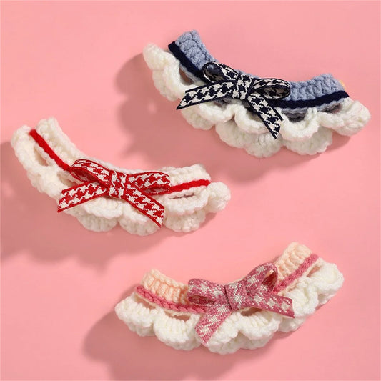 Hand-knitted Bow-knot Cat & Kitten Collar - Mystery Paw