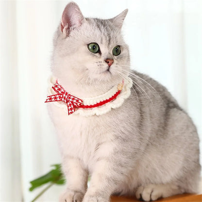 Hand-knitted Bow-knot Cat & Kitten Collar - Mystery Paw