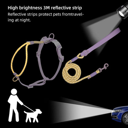 Kawaii Summer Cooling No-Pull Dog Harness & Leash Set - Stylish Comfort for Medium & Large Breeds