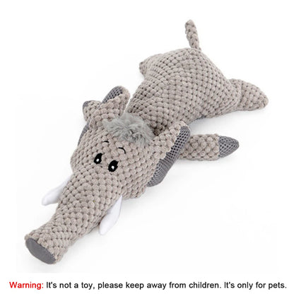 Squeaky Lion, Wolf, & Elephant Plush Toys for Dogs