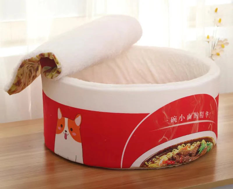 Instant Noodle Cozy Nest Bed for Cat, Cat Bed