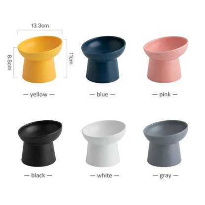 Nordic Style Elevated Ceramic Pet Bowls for Cats & Dogs