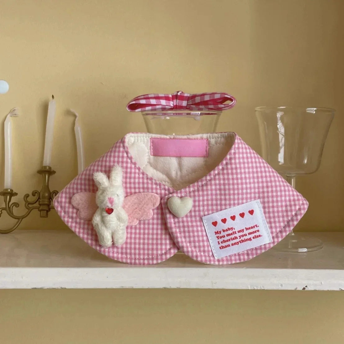 Mystery Paw Cute Plaid Rabbit Cape & Scarf for Small Dogs & Cats