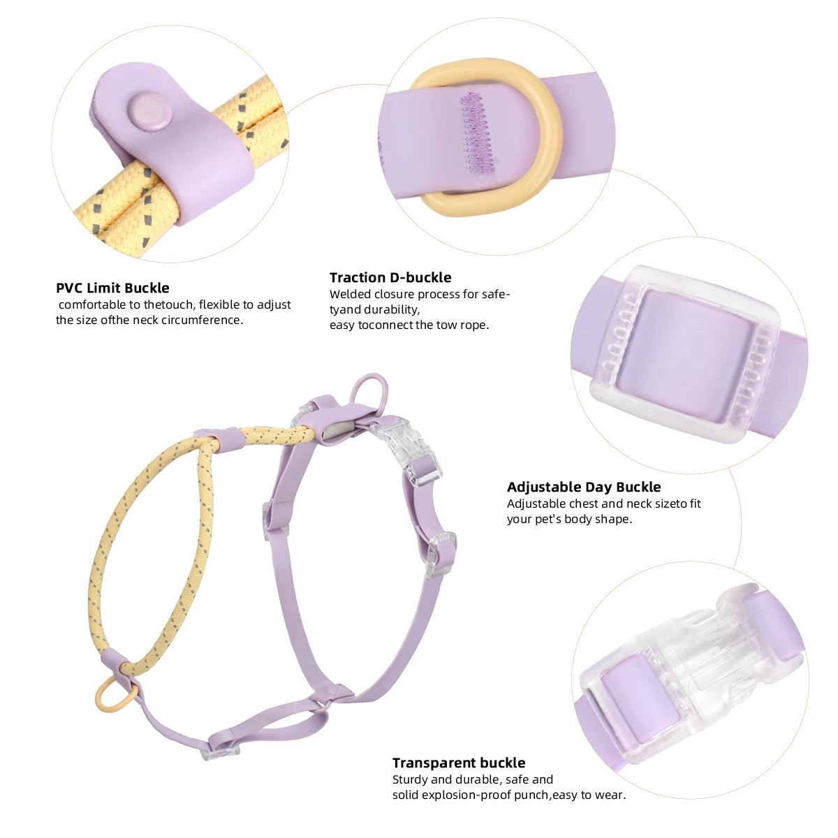 Kawaii Summer Cooling No-Pull Dog Harness & Leash Set - Stylish Comfort for Medium & Large Breeds