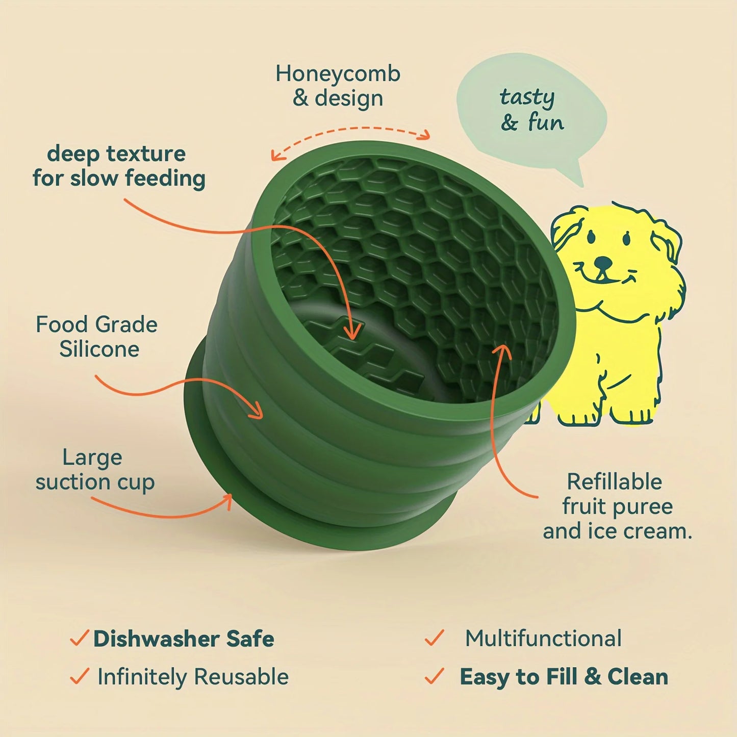 Silicone Slow Feeder Dog Bowl - Anti-Slip Design for Healthy Digestion