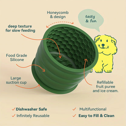 Silicone Slow Feeder Dog Bowl - Anti-Slip Design for Healthy Digestion