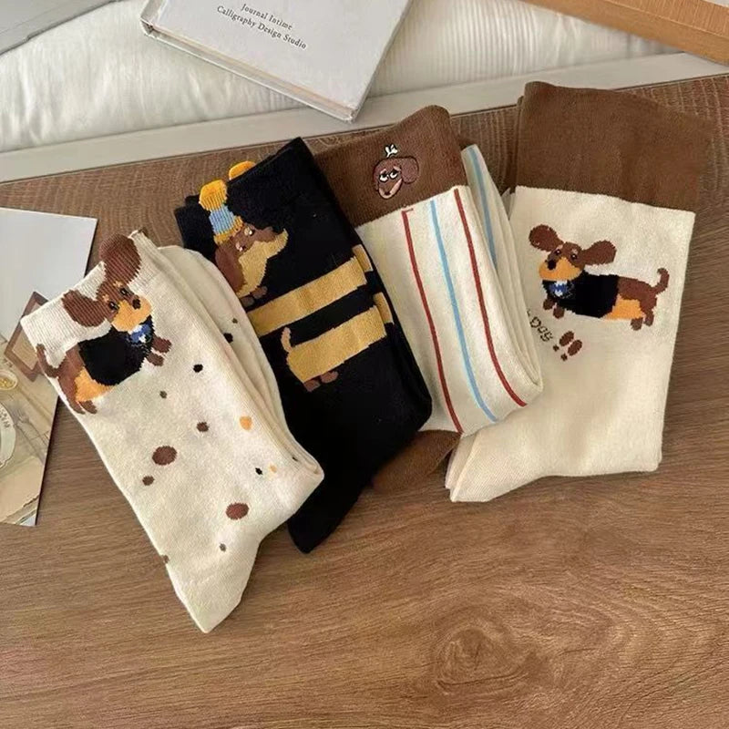 Playful Cartoon Sausage Dog Socks for Pet Lovers