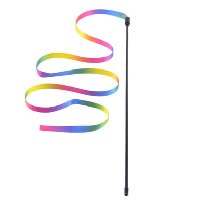 Mystery Paw Rainbow Cat Teaser Wand - Interactive Fun for Felines!