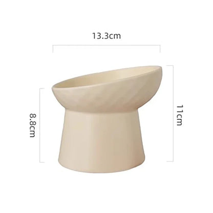 Nordic Style Elevated Ceramic Pet Bowls for Cats & Dogs
