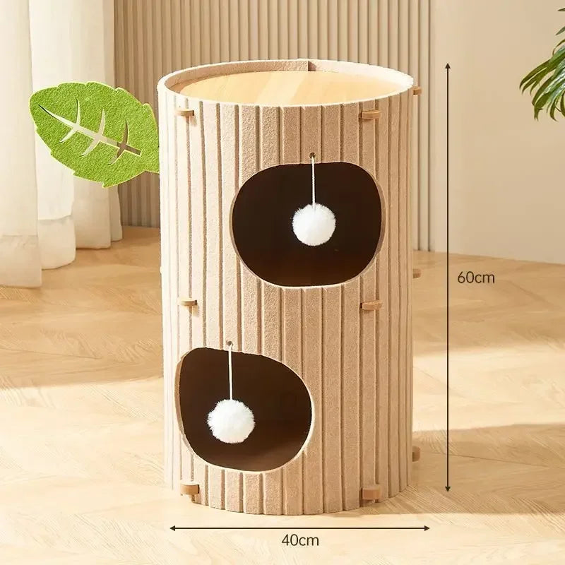 Mystery Paw Multi-layer Felt Cat Tree House & Scratcher