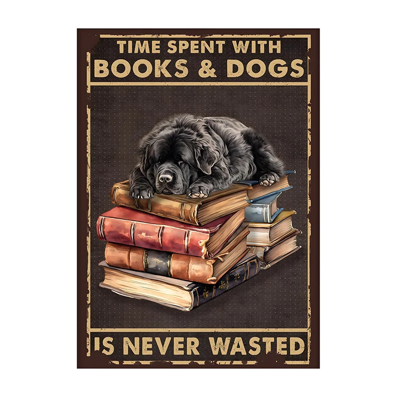 Charming Dog & Books Canvas Print - Perfect for Dog Lovers
