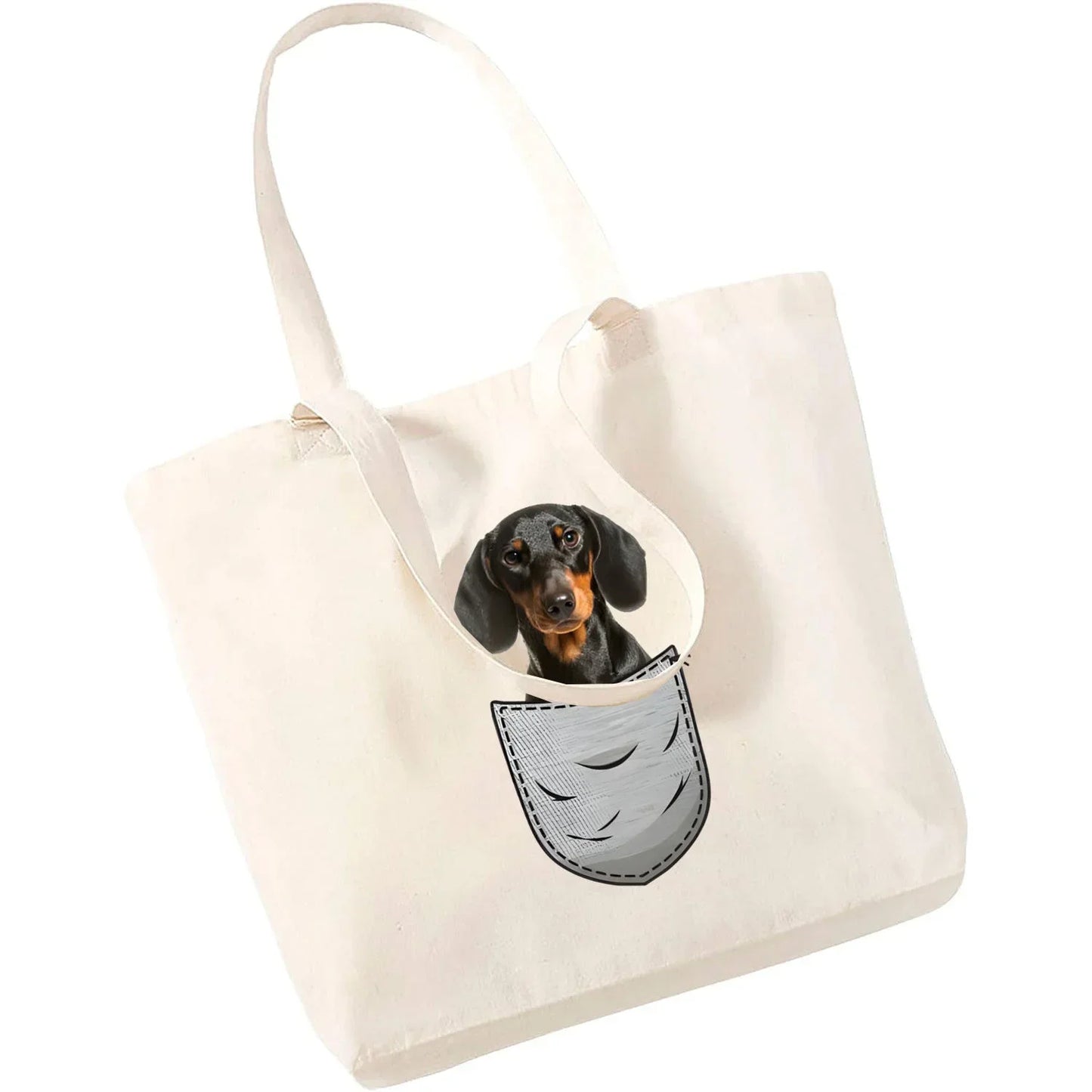 Cute Dachshund Canvas Tote Bag - Perfect for Dog Lovers!