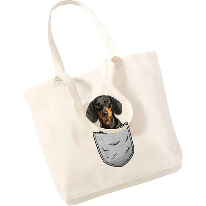 Cute Dachshund Canvas Tote Bag - Perfect for Dog Lovers!