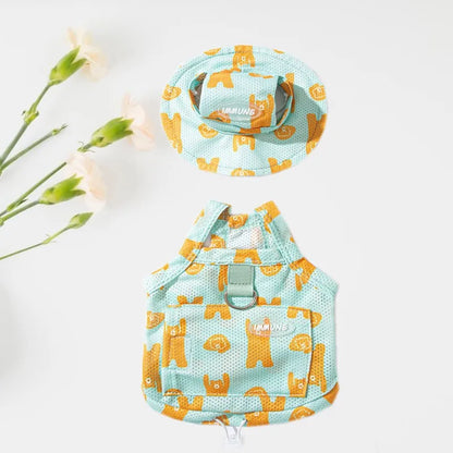 Mystery Paw Summer Dog Vest and Hat Set