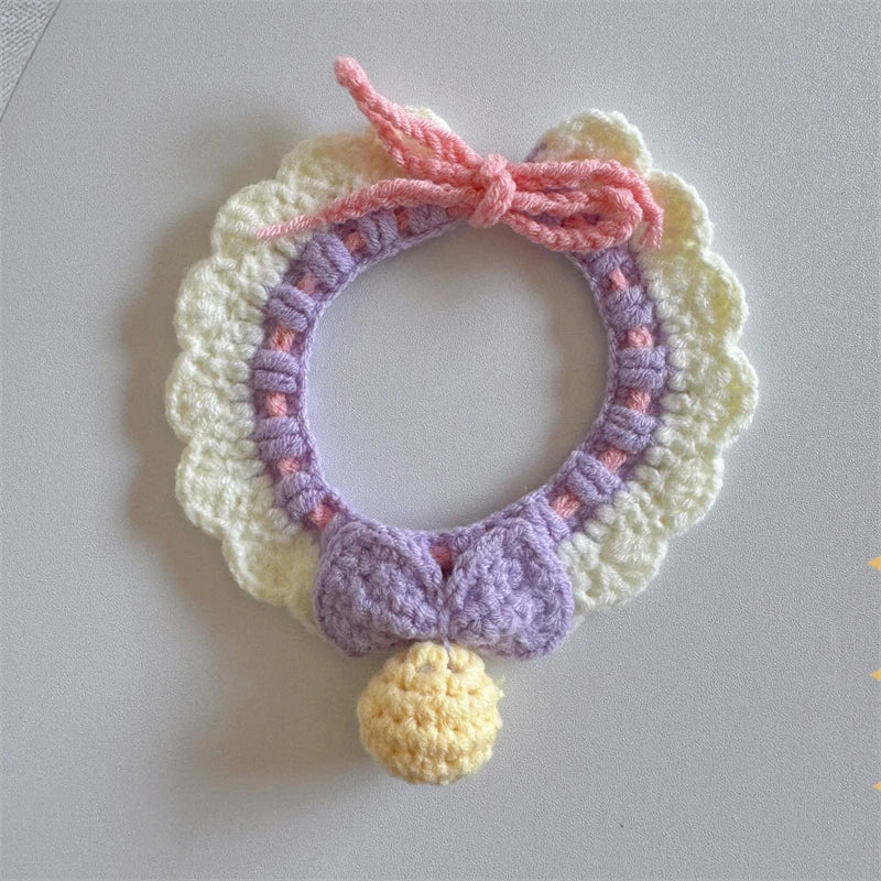 Cozy Wool Pet Necklaces & Collars for Cats and Small Dogs
