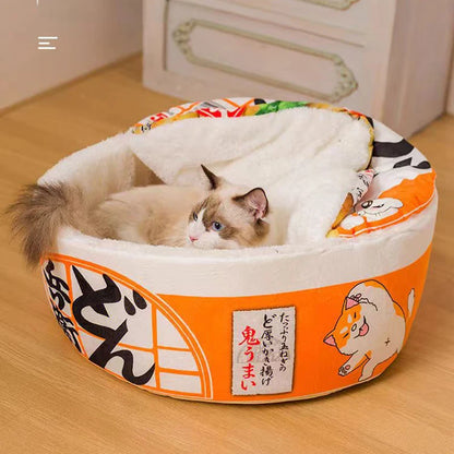 Instant Noodle Cozy Nest Bed for Cat, Cat Bed