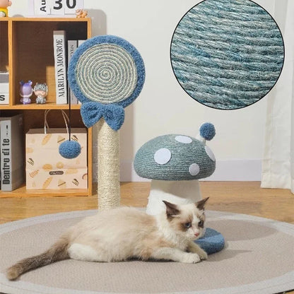 Mystery Paw Mushroom Cat Tree Scratcher - Natural Sisal