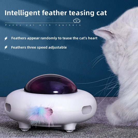 Mystery Paw UFO Cat Teaser - Interactive Feather Toy