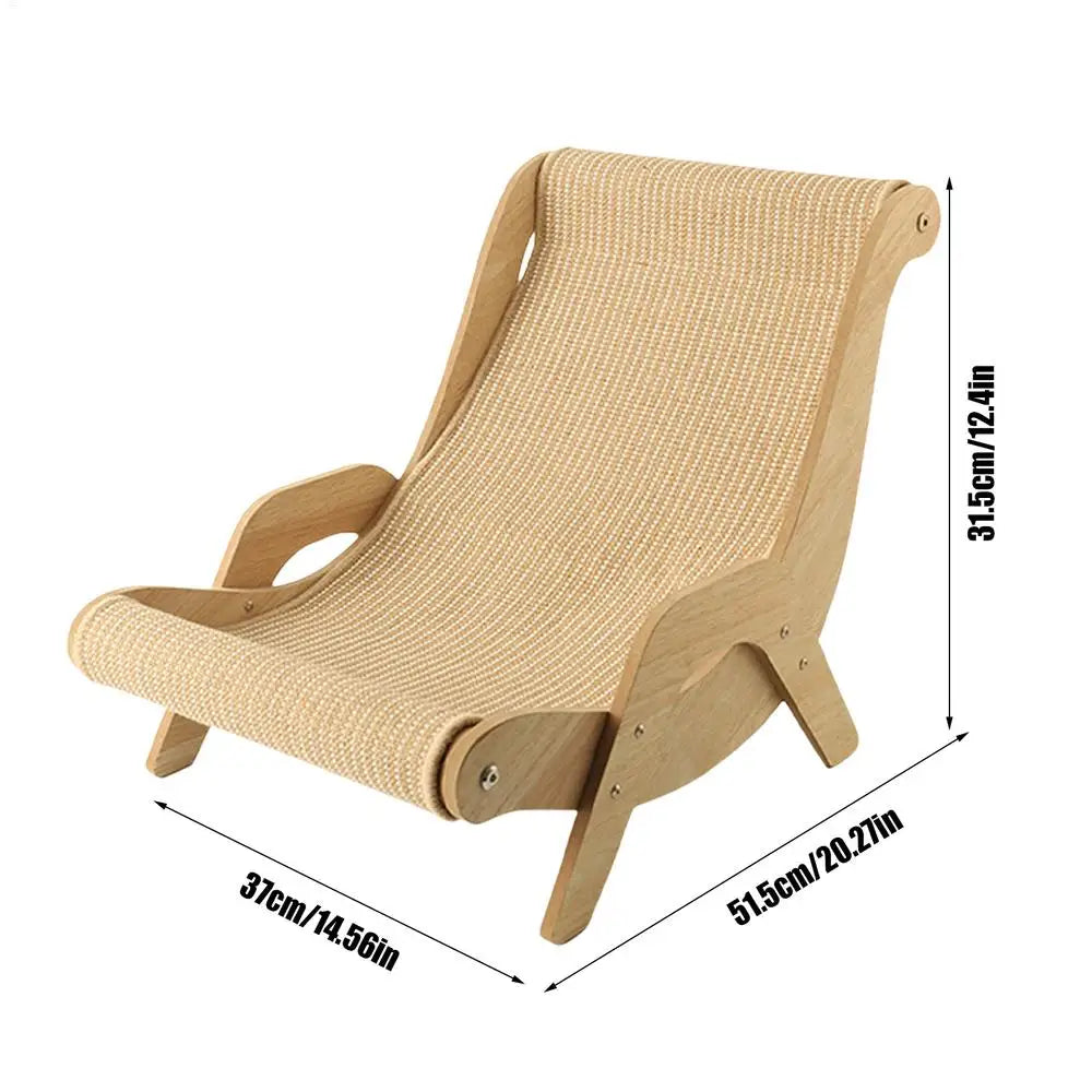 Mystery Paw Wooden Cat Scratcher Lounge Chair